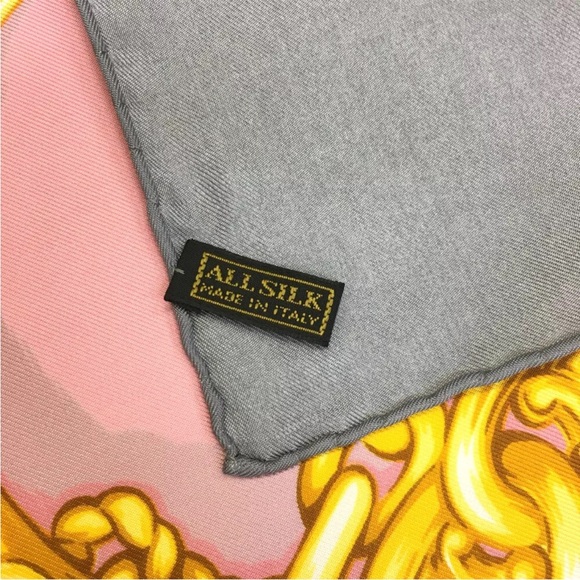 CELINE Chain Pattern Multicolor 100% Silk Scarf - Picture 2 of 8